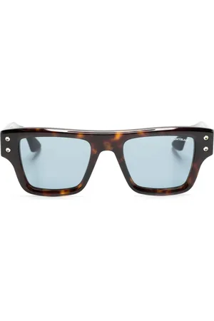Montblanc Lunettes de soleil carrées à effet écailles de tortue