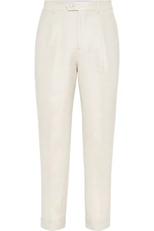 Brunello Cucinelli Pantalon de costume à plis