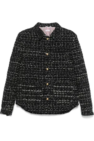 Thom Browne Veste en tweed à détail de ruban