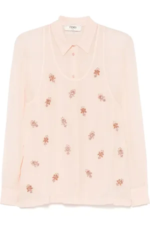 Fendi Jupe brodée en Georgette