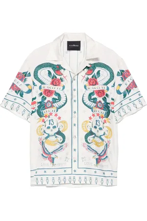 John Richmond Chemise en soie à imprimé graphique