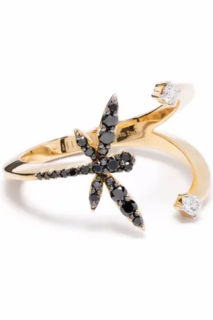 ANAPSARA Bague Dragonfly en jaune 18ct ornée de diamants