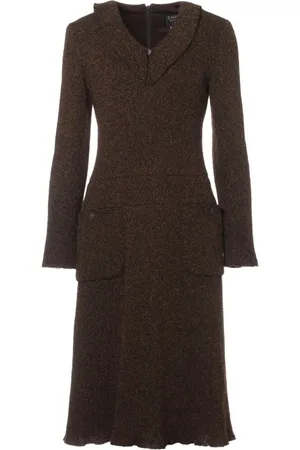 CHANEL Robe mi-longue à effet brossé