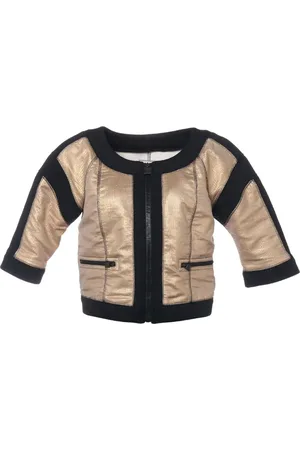 CHANEL Veste bicolore à fermeture décalée