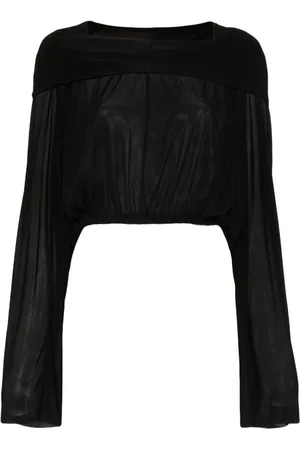 Rick Owens Blouse crop à capuche