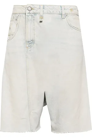 R13 Short en jean Twister à coupe asymétrique