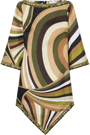 Puccini Robe en soie à imprimé Iride