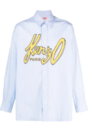 Kenzo Chemise rayée en coton à logo imprimé