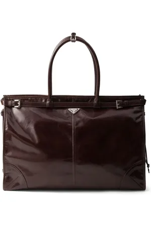 Prada Sac cabas en cuir à logo triangle