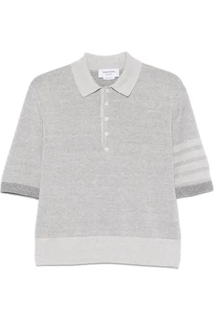 Thom Browne Polo en coton à détails 4 bandes signature