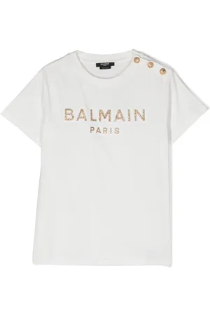 Balmain T-shirt à logo pailleté