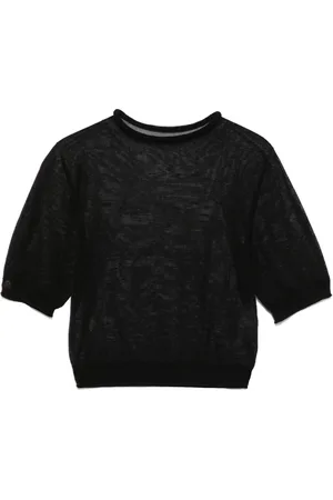 AMOMENTO T-shirt crop en maille