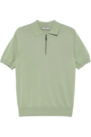 CANALI Polo en coton à fermeture zippée