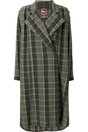 Issey Miyake Oversize check coat