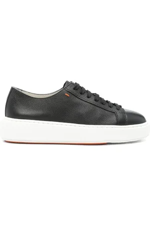 santoni Baskets en cuir à logo embossé