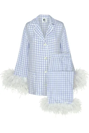Sleeper Pyjama bordé de plumes à carreaux vichy