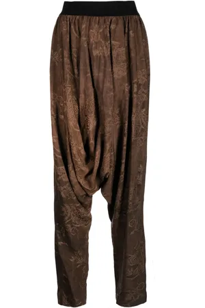 UMA WANG Pantalon sarouel à fleurs brodées