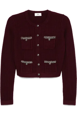Elisabetta Franchi Cardigan en tweed à broderies