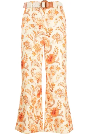 ZIMMERMANN Pantalon en lin Junie à fleurs