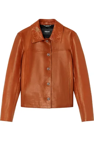 VERSACE Blouson Barocco en cuir