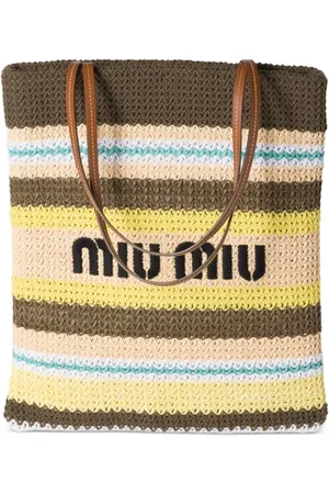 Miu Miu Sac cabas en crochet à rayures