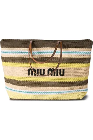 Miu Miu Sac cabas en crochet à rayures