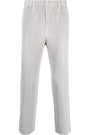 Issey Miyake Pantalon droit à effet plissé