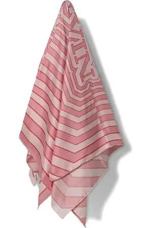 Lanvin Foulard rayé en soie à logo