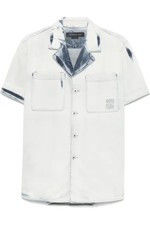 Federico Cina Chemise de bowling à effet délavé