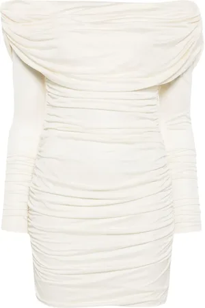 BLUMARINE Robe courte froncée à épaules dénudées