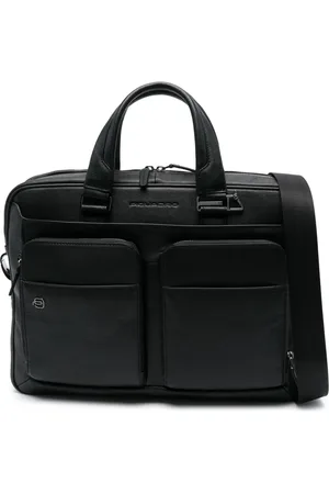 Piquadro Porte-documents en cuir à logo embossé