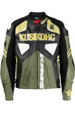 Kusikohc Veste en cuir Spidi à logo imprimé