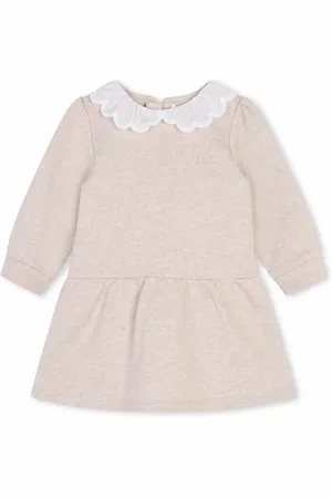 Chloé Robe en coton biologique à col contrastant