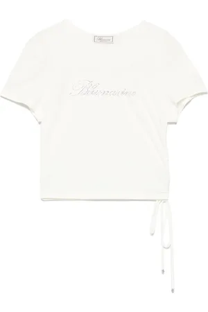 BLUMARINE T-shirt à logo strassé