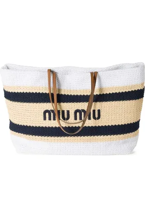 Miu Miu Sac cabas en crochet à rayures