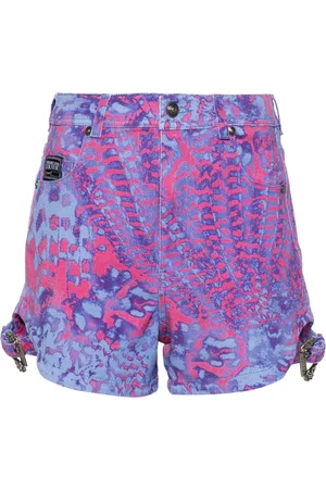 VERSACE Short Animalier en jean