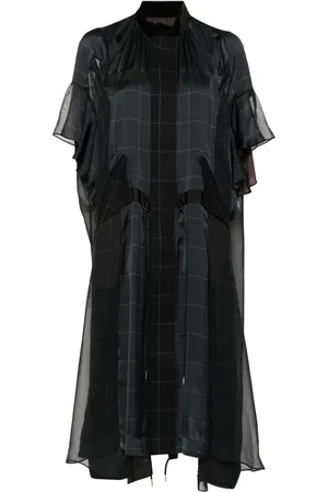 SACAI Robe à imprimé Windowpane