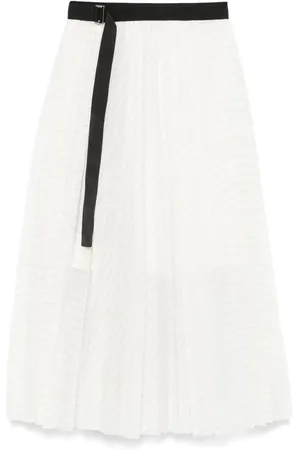 SACAI Jupe mi-longue à design plissé