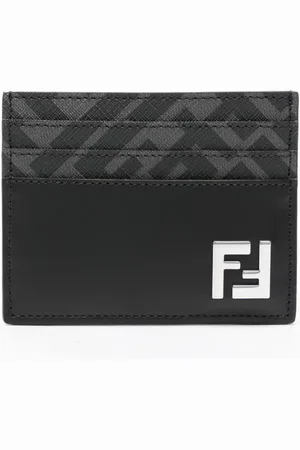 Fendi Porte-cartes en cuir à plaque logo