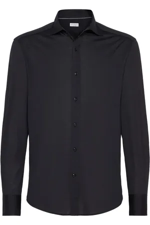 Brunello Cucinelli Polo en soie mélangée à logo imprimé