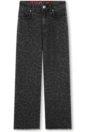 HUGO BOSS Jean droit à imprimé léopard