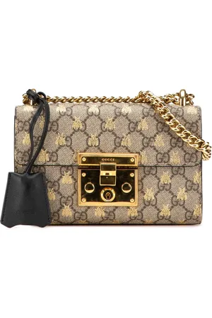 Gucci Petit sac à bandoulière Bee Padlock en toile GG Supreme (2000-2015)