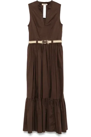 Twin-Set Robe longue à taille ceinturée