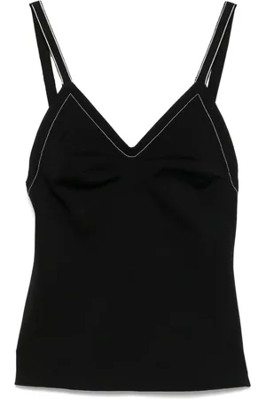 Carven Haut crop à coutures contrastantes