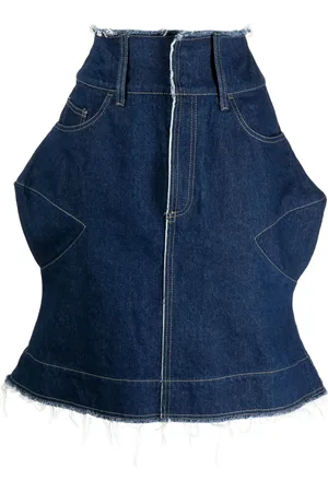 Paula Canovas Del Vas Jupe en jean à patch logo