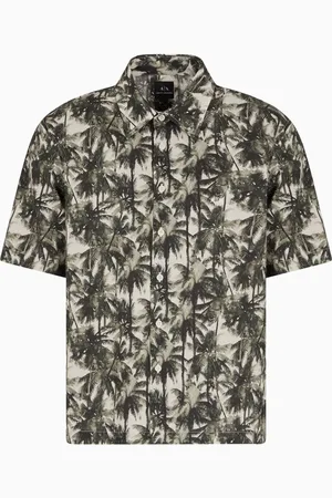 Armani Exchange Chemise en coton à imprimé graphique