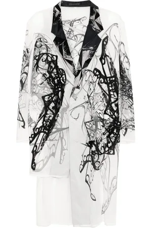 YOHJI YAMAMOTO Manteau à imprimé graphique
