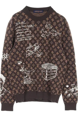 LOUIS VUITTON Pull en laine à motif monogrammé (années 2000)
