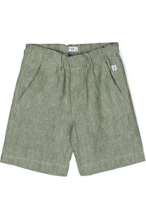 Il gufo Short en lin à taille élastiquée