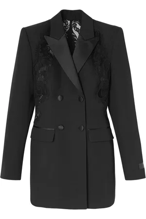 VERSACE Blazer croisé Barocco à détails en dentelle